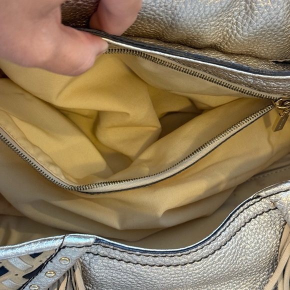 Vintage VERSACE Hobo Beige‎ Leather Suede Fringe Tassel Fringe Hand Bag Tassle - Picture 14 of 15